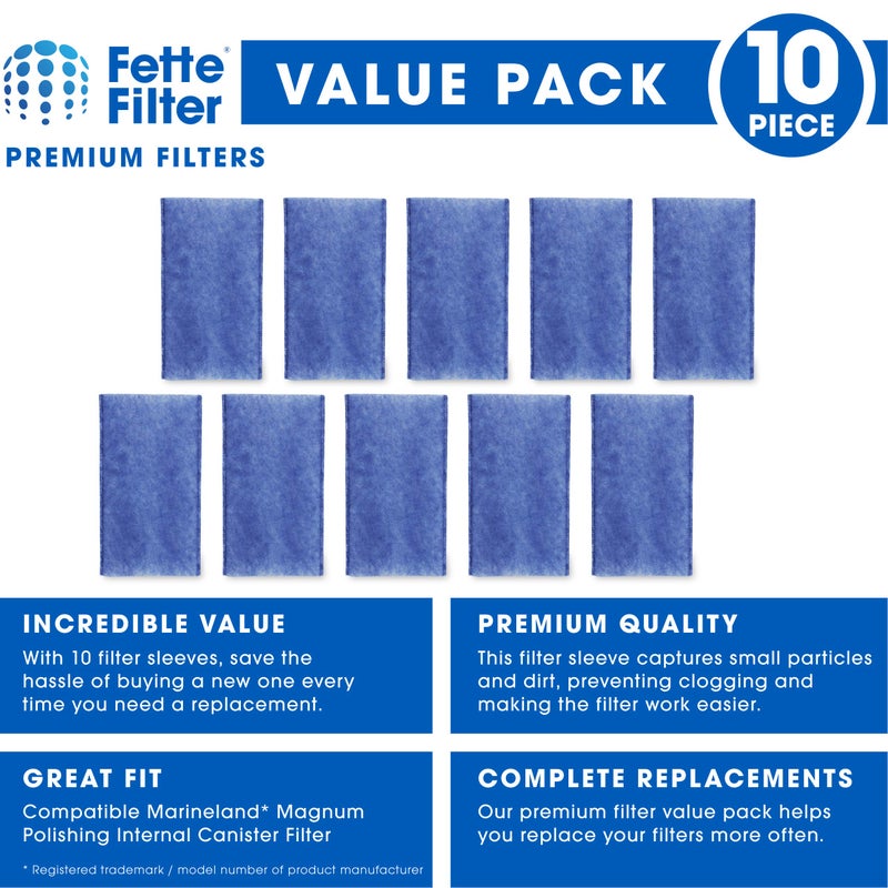 Fette Filter - 10 Pack Polishing Internal Canister Filter Compatible with MarineLand Magnum Polishing Internal Filter JH Cartridge - Image 2